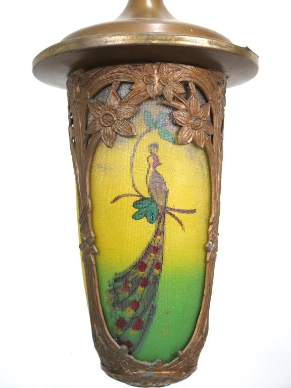 Peacock Decorated Glass Pendant Ceiling Fixture (1 of 2)