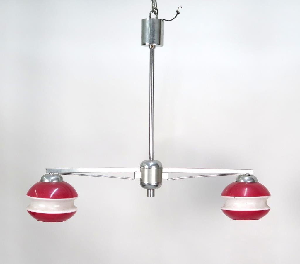 Art Deco Chromed Ceiling / Billiard Fixture (1 of 4)