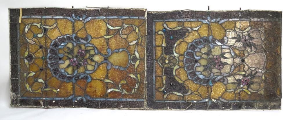 Pair Stained & Leaded Glass Panels (1 of 7)