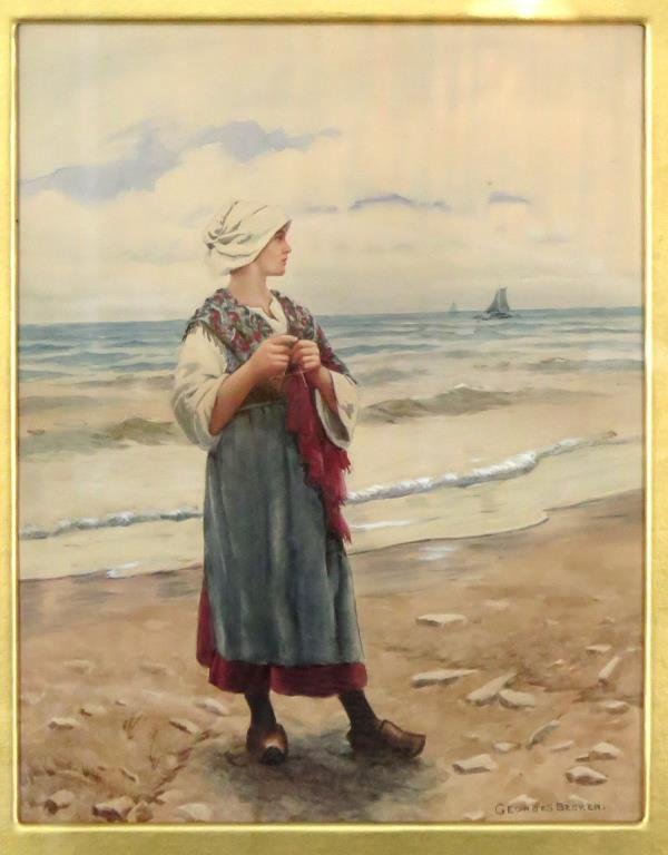 Georges Becker (French, 1845-1909)- Watercolor (1 of 4)