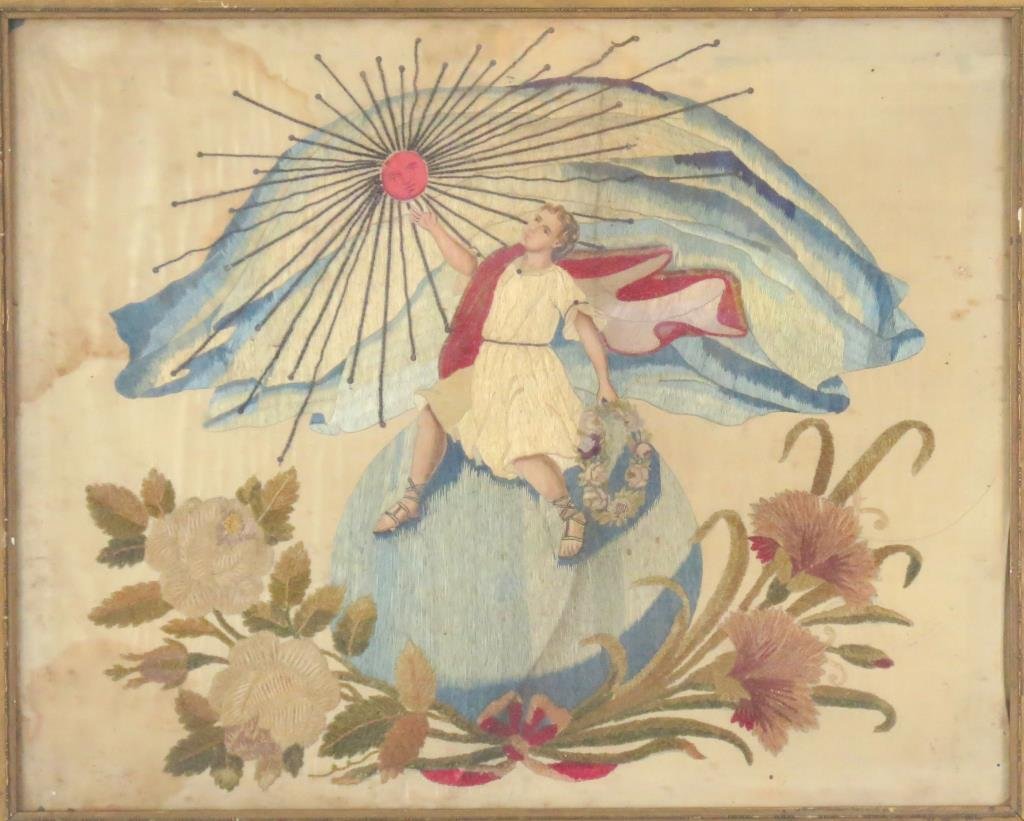 Antique Stumpwork Embroidery Panel (1 of 3)