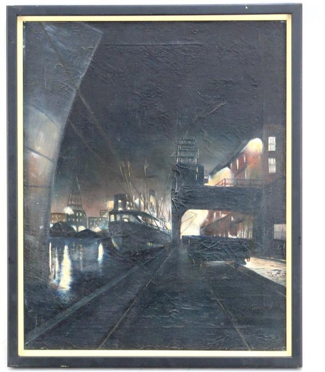 Signed Illegibly- Oil on Canvas (1 of 4)