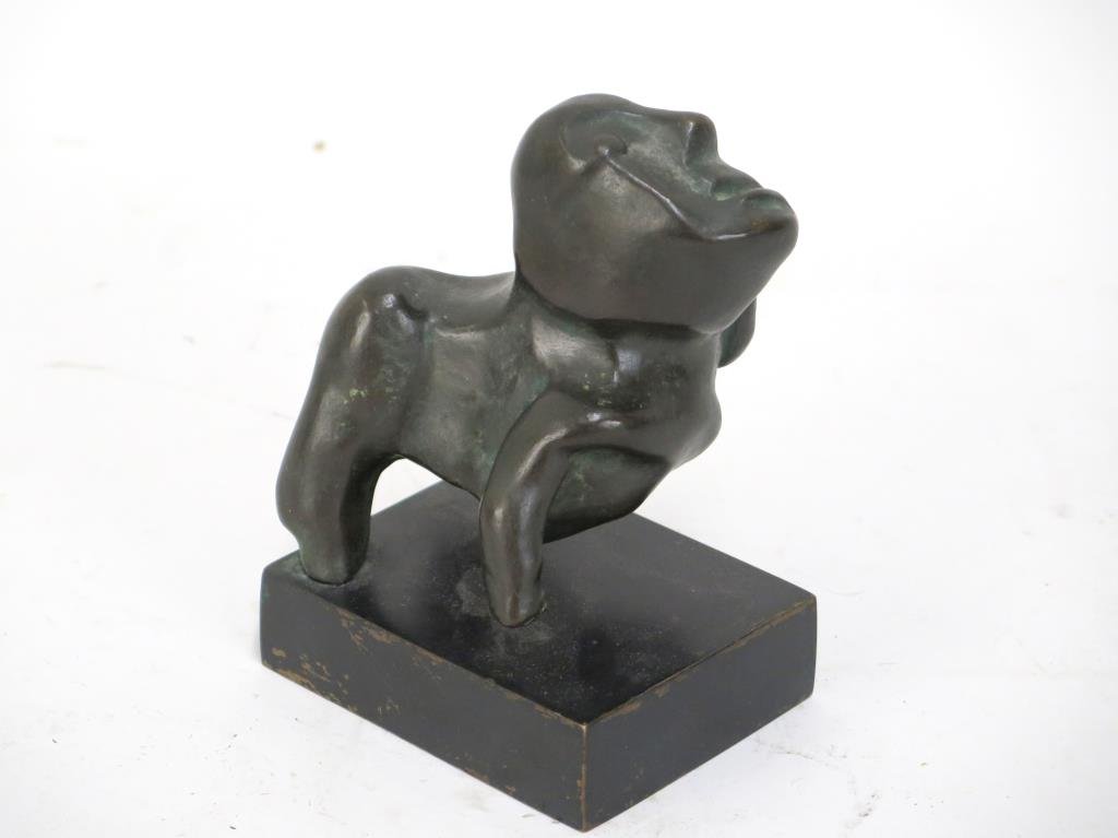 Nahum Tschacbasov (Russian/American, 1899-1994): Figure with upturned head, signed on rear. 6" H (including 1.25" base). (From a Manhattan Estate)