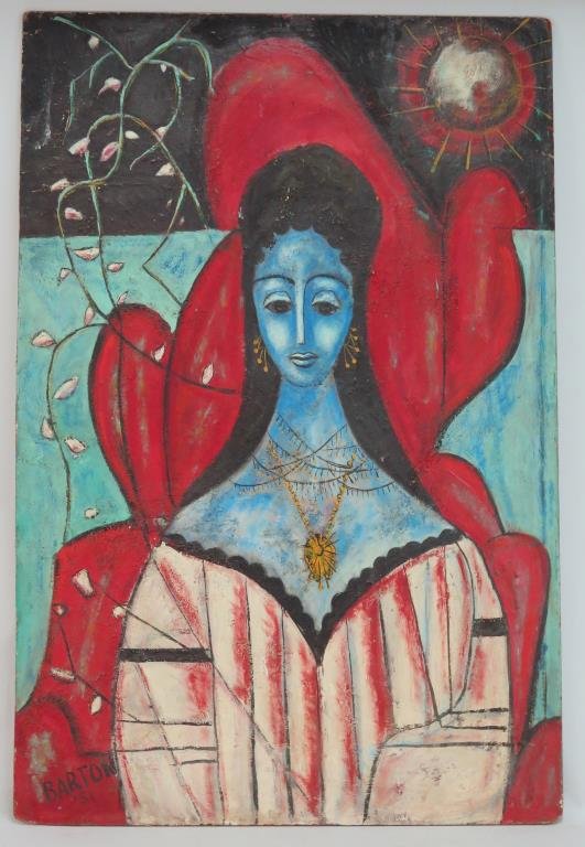 Signed Barton- Oil on Masonite (1 of 5)