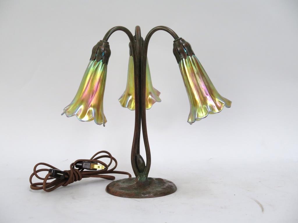 Tiffany Style 3 Arm Desk Lamp (1 of 5)