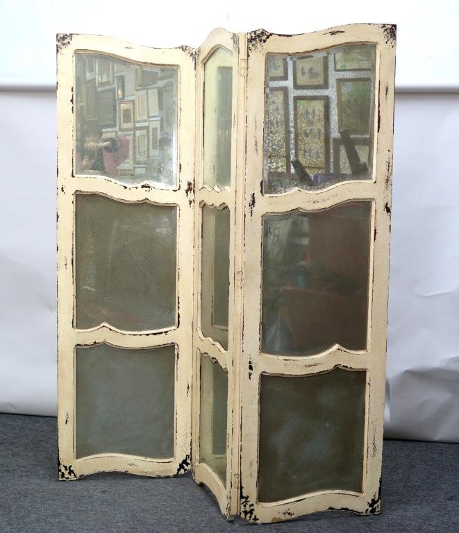 Shabby Chic Sale 3 Panel Mirrored Screen (1 of 4)