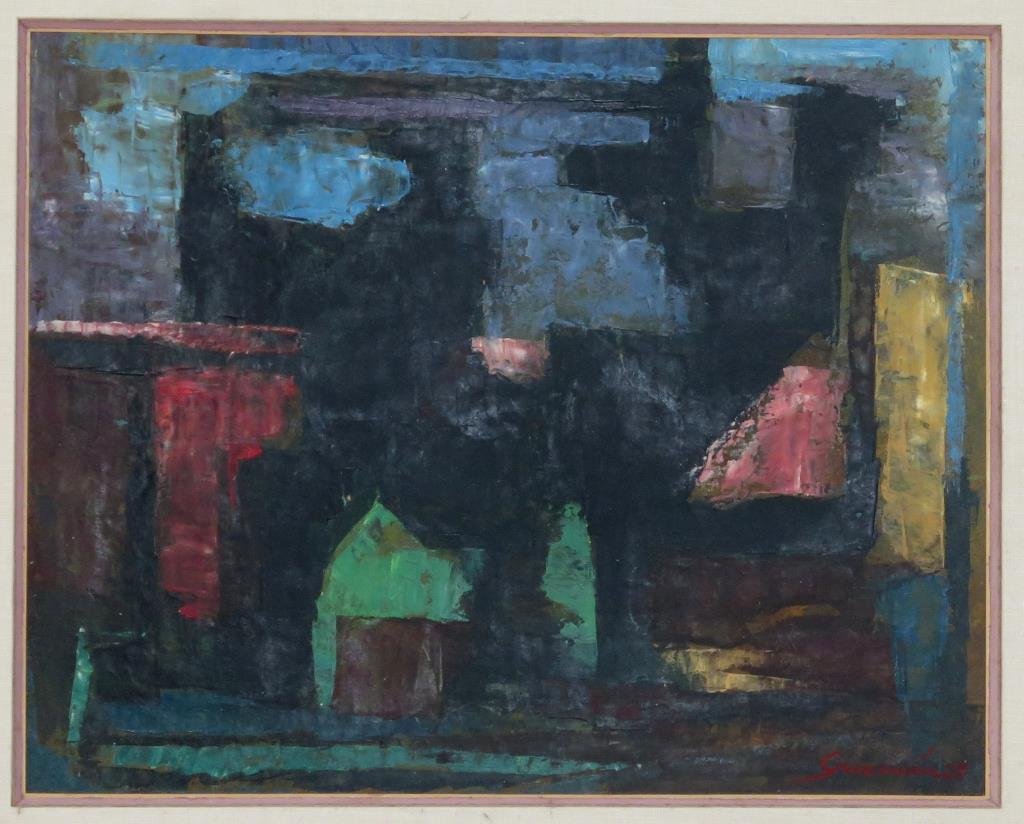 Signed Illegibly- Oil on Board (1 of 5)