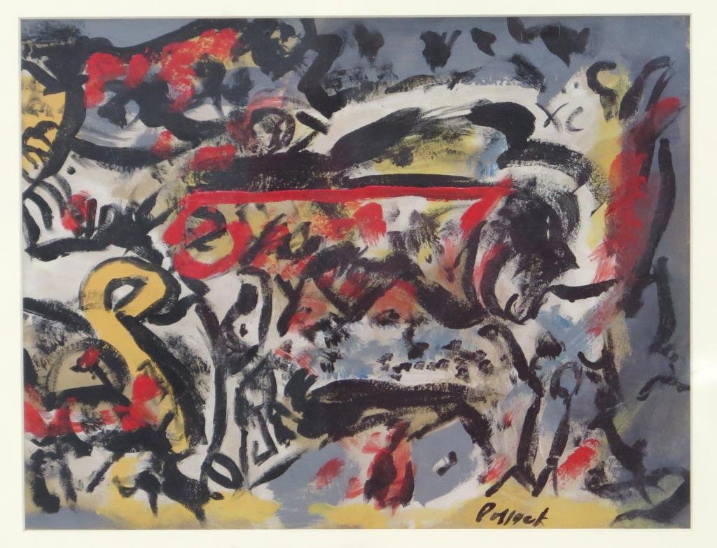 Signed Pollack- Oil on Paper (1 of 4)