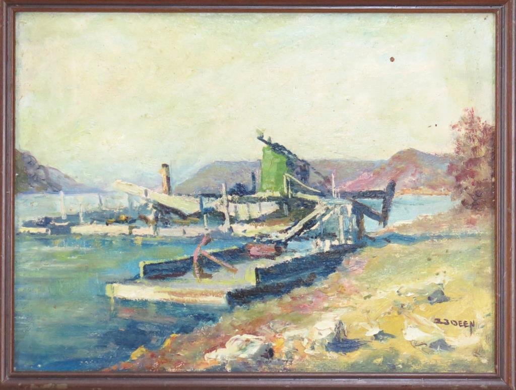 Signed Illegibly- Oil on Board (1 of 4)