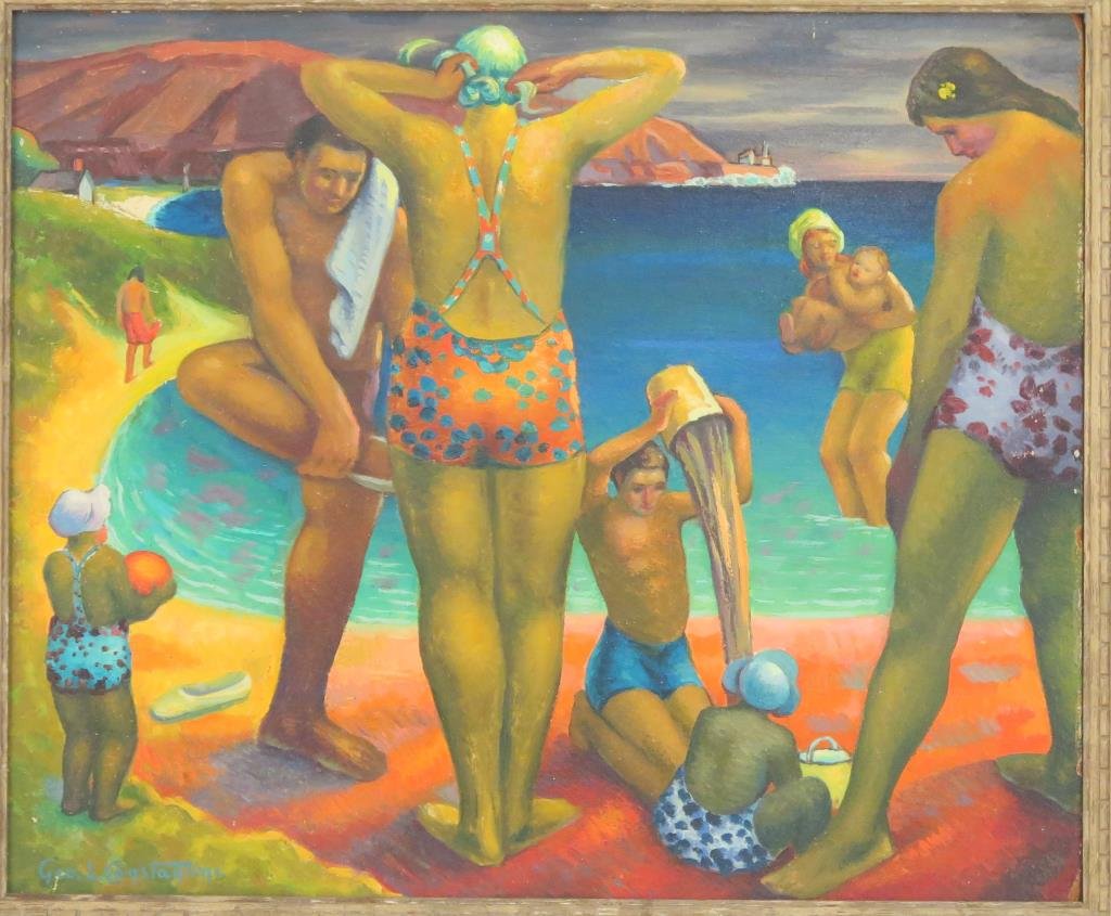 Signed Geo. L. Constantine- Oil on Board (1 of 4)