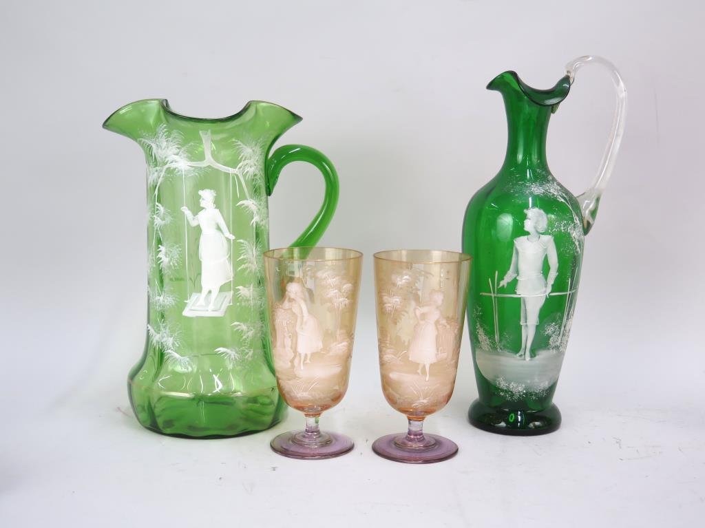 4 Mary Gregory Colored Glass Articles (1 of 5)