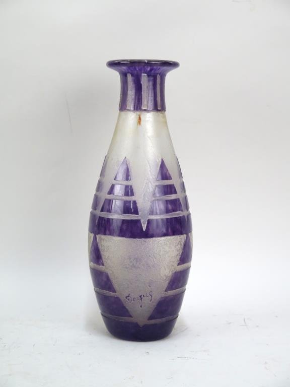 Degue Acid Etched Art Glass Vase (1 of 6)