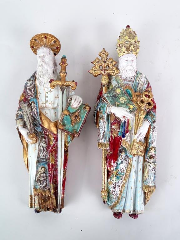 2 Italian Hanging Ceramic St. Nicholas Figures (1 of 3)