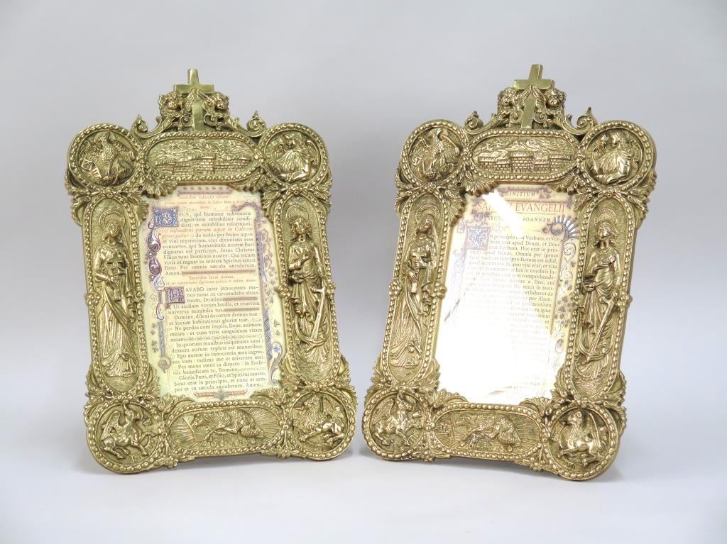 Pair Heavy Brass Church Announcement Frames (1 of 6)