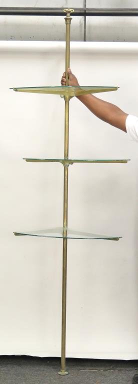 Mid Century Wall Mounted Brass Corner Shelf (1 of 6)