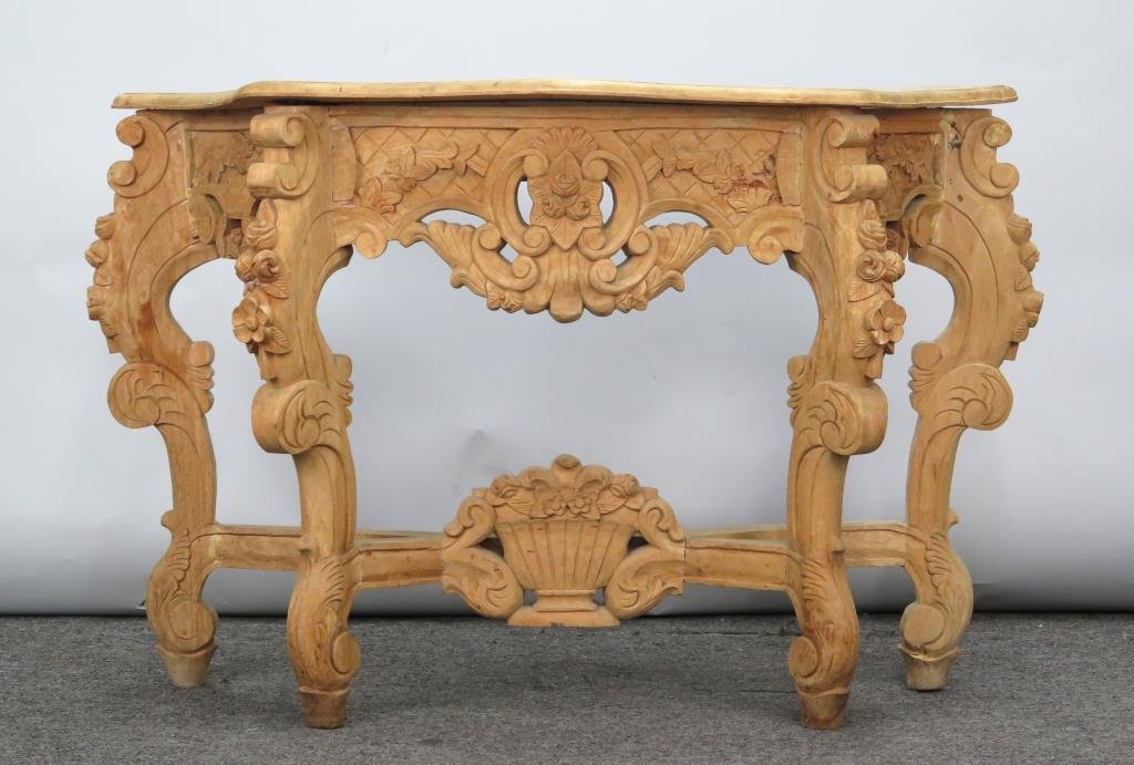 French Unfinished Carved Console (1 of 6)