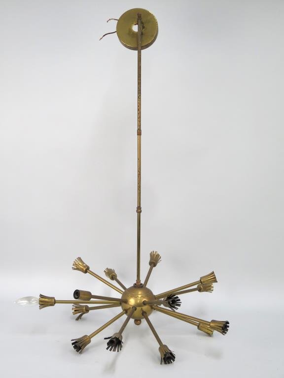 Brass Plated Sputnik Style Chandelier (1 of 5)