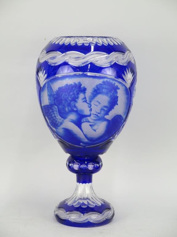 Large Bohemian Style Cut Glass Vase (1 of 5)