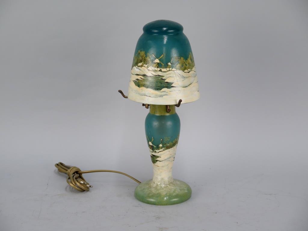 Daum Nancy Style Painted Glass Lamp (1 of 5)