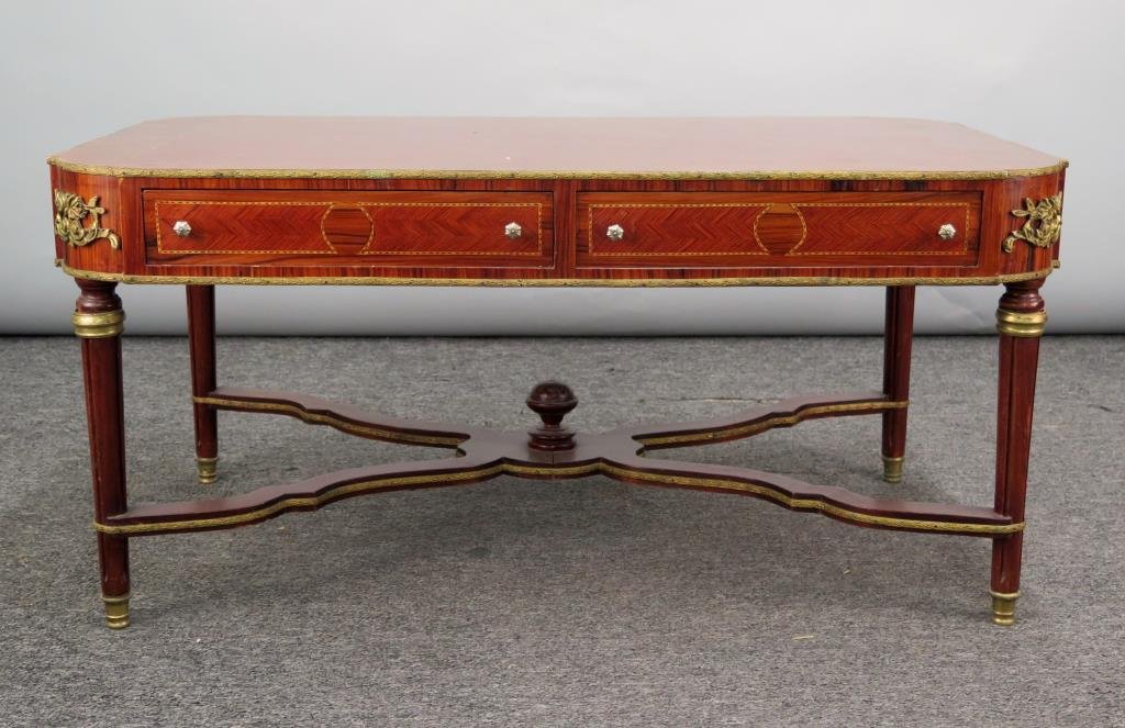 Louis XVI Style Low Table With Glass Top (1 of 5)