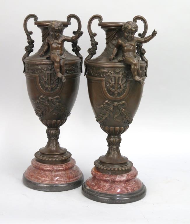 Pair Bronze Urn-Shaped Vases - S. Foundeurs (1 of 8)