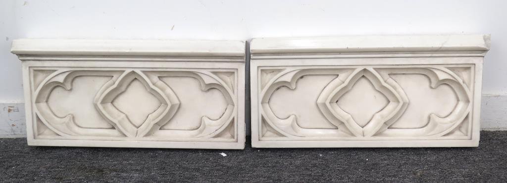 Pair Carved Marble Architectural Panels (1 of 4)