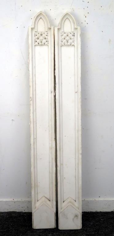 Pair Tall Carved Marble Posts (1 of 4)