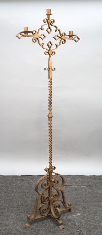 Tall Wrought Iron Floor Candelabra (1 of 4)
