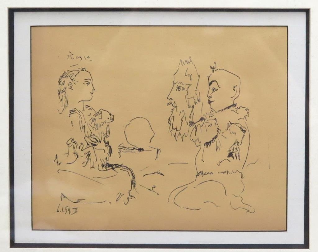 After Picasso- Lithograph on Cream Paper (1 of 4)