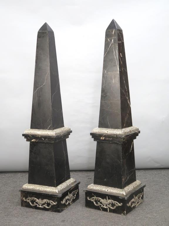 Pair of Tall Neoclassical Style Obelisks (1 of 10)