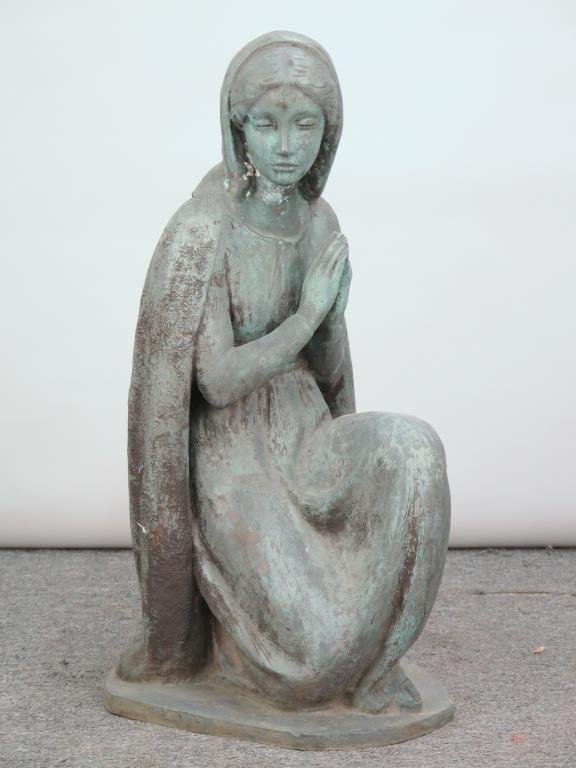 Large Patinated Bronze Sculpture of a Woman (1 of 7)
