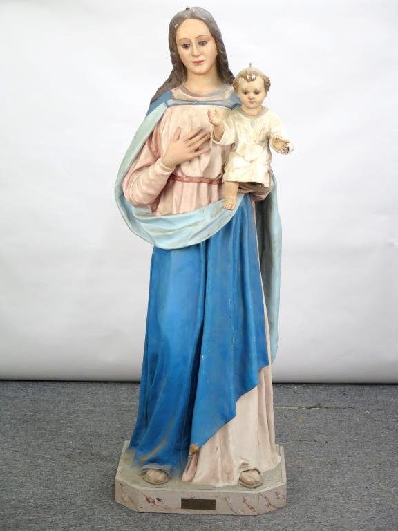 Large Antique Italian School Madonna & Child (1 of 10)