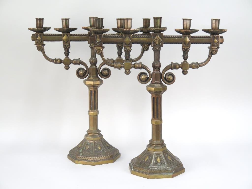 Pair Renaissance Style Altar Candelabra (1 of 6)
