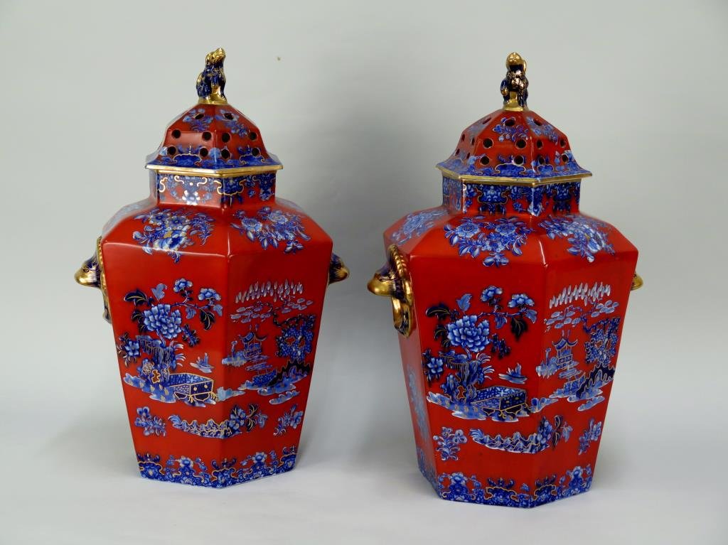 Pair Large Chinese Covered Jars (1 of 10)