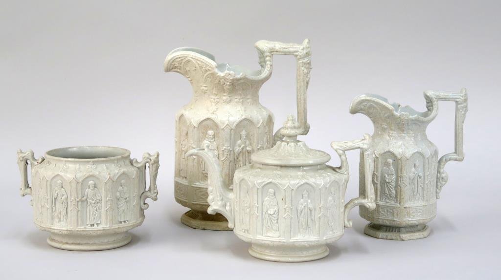 4 English Ceramic Gothic Vessels (1 of 8)