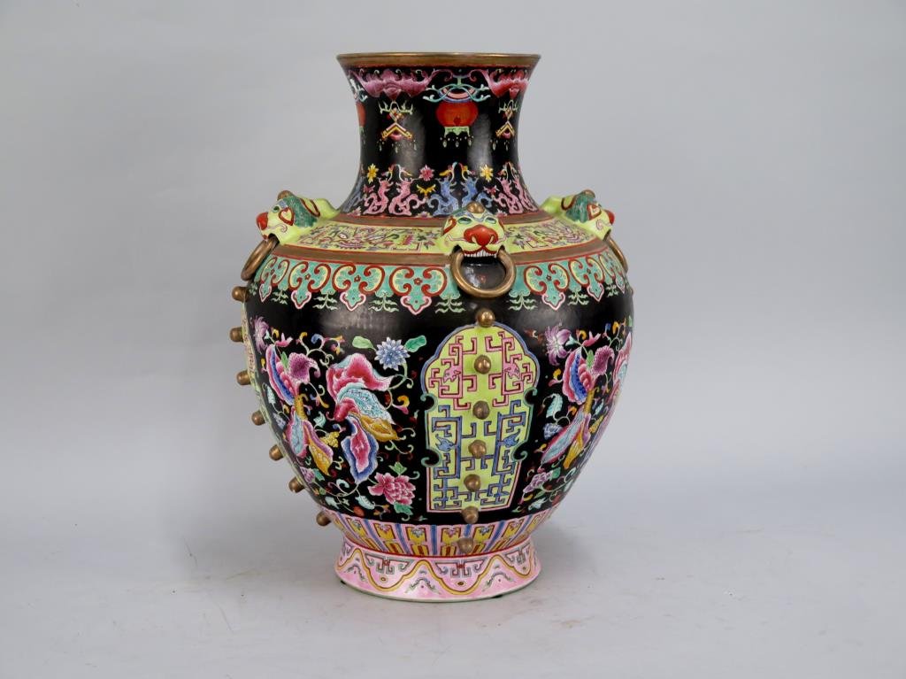 Chinese Decorated Dragon Handle Vase (1 of 5)