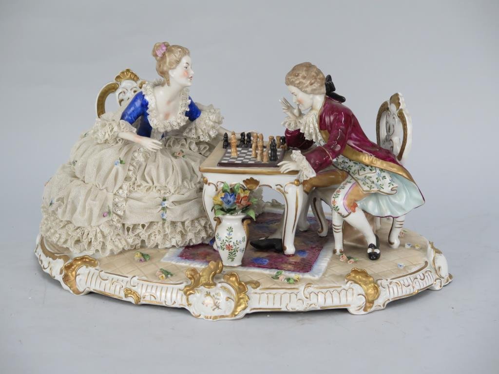 Dresden Style Lace Porcelain Group (1 of 5)