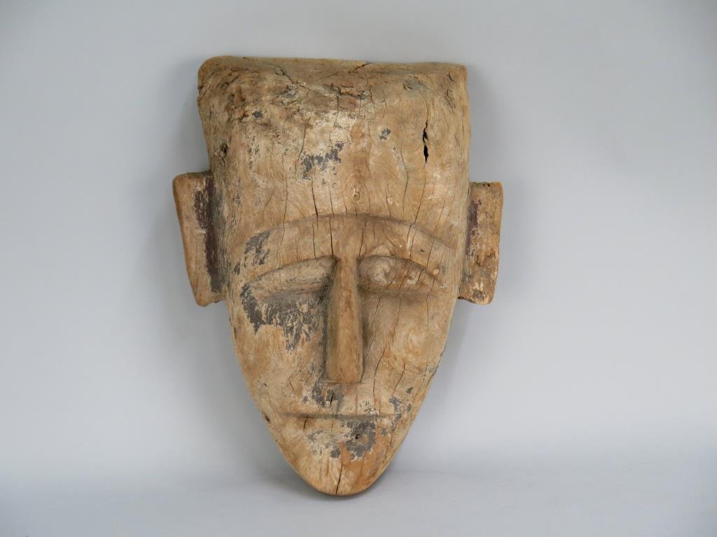 Polynesian Carved Facial Plaque: 9 X 11.5" X 3.5"