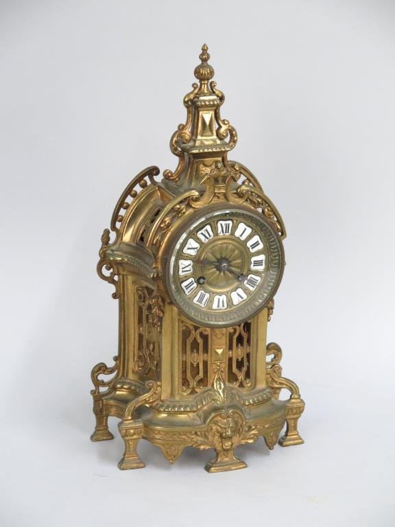 Victorian Style Gilt Metal Mantel Clock (1 of 3)