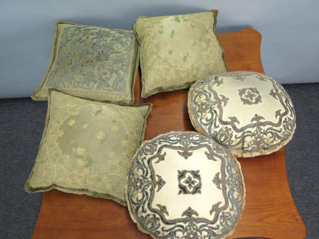 5 Embroidered Throw Pillows (1 of 3)
