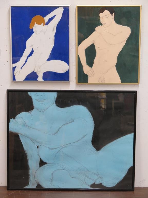 Lawrence Fox - 3 Mixed Media Drawings (1 of 4)