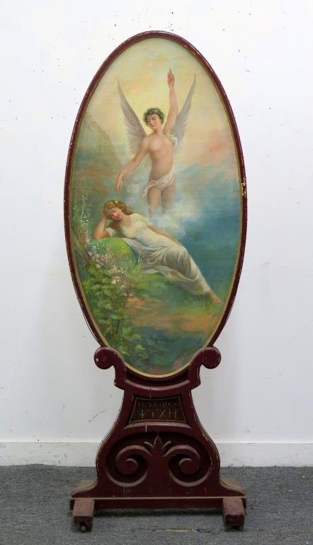 Signed Illegibly- Painted Free Standing Divider (1 of 6)