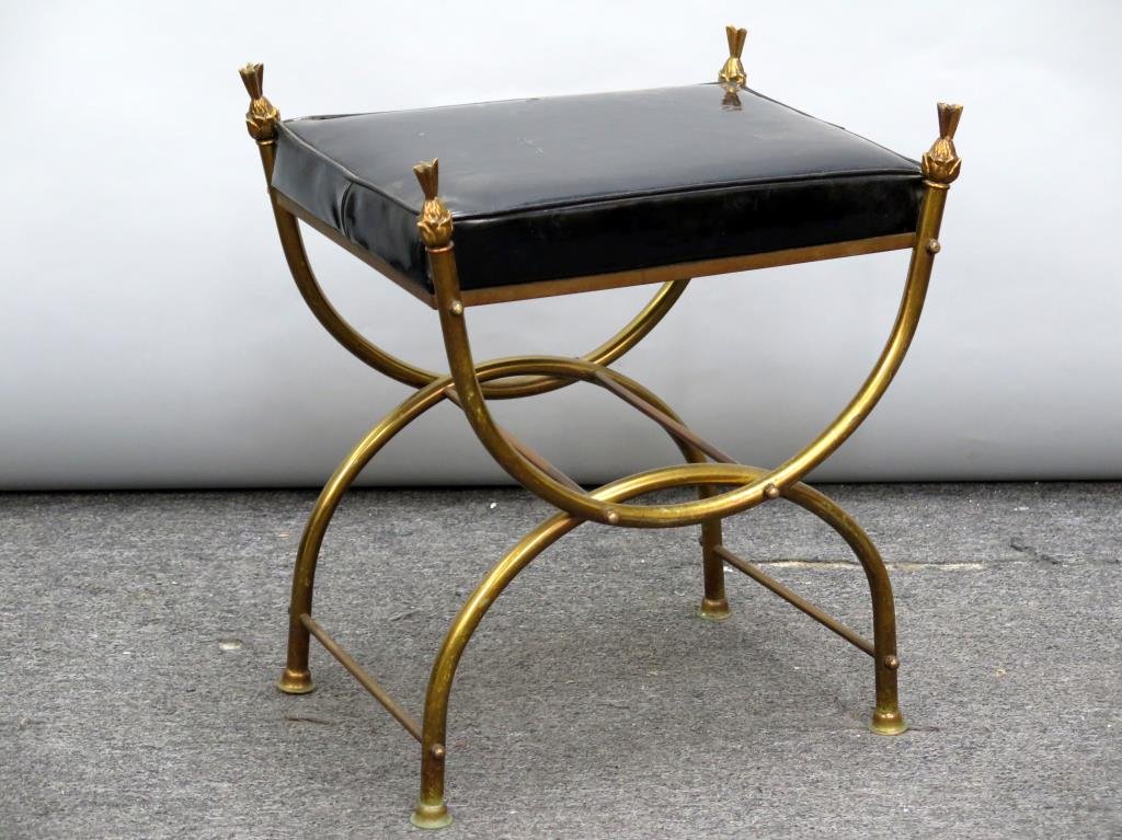 Hollywood Regency Style X Frame" Bench" (1 of 3)