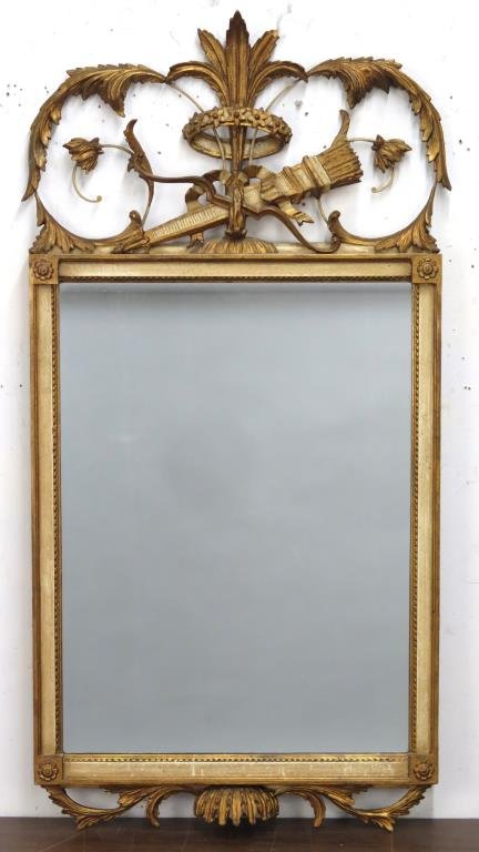 French Regency Style Gilt and Painted Mirror (1 of 5)