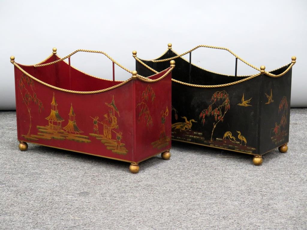 Set of 2 Tole Canterburies / Magazine Stands (1 of 2)
