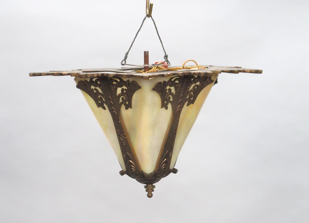 Art Deco Style Gilt Metal Ceiling Fixture (1 of 3)