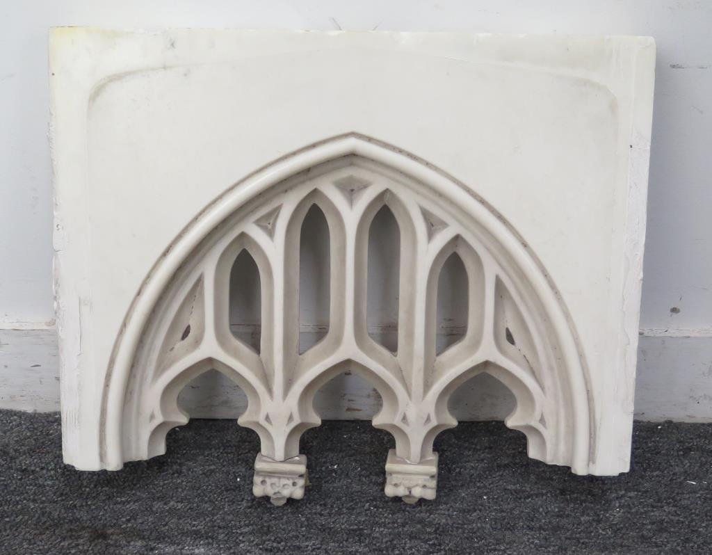 Open Carved Marble Architectural Panel (1 of 2)
