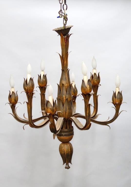 Hollywood Regency Style Tole Chandelier (1 of 5)