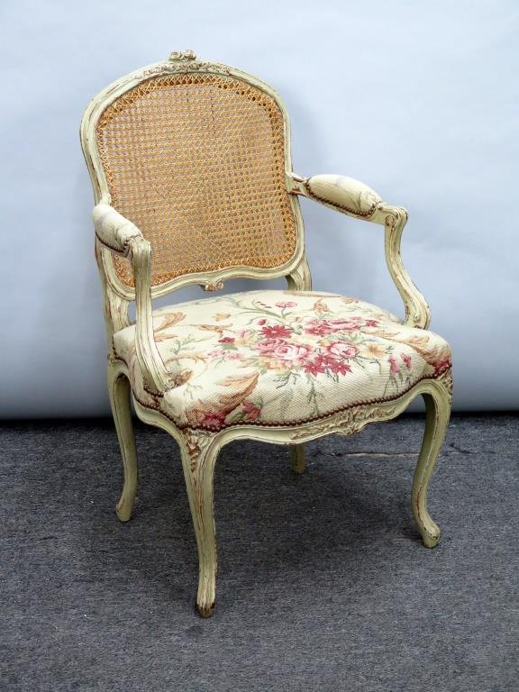 Louis XV Style Caned Back Fauteuil (1 of 4)
