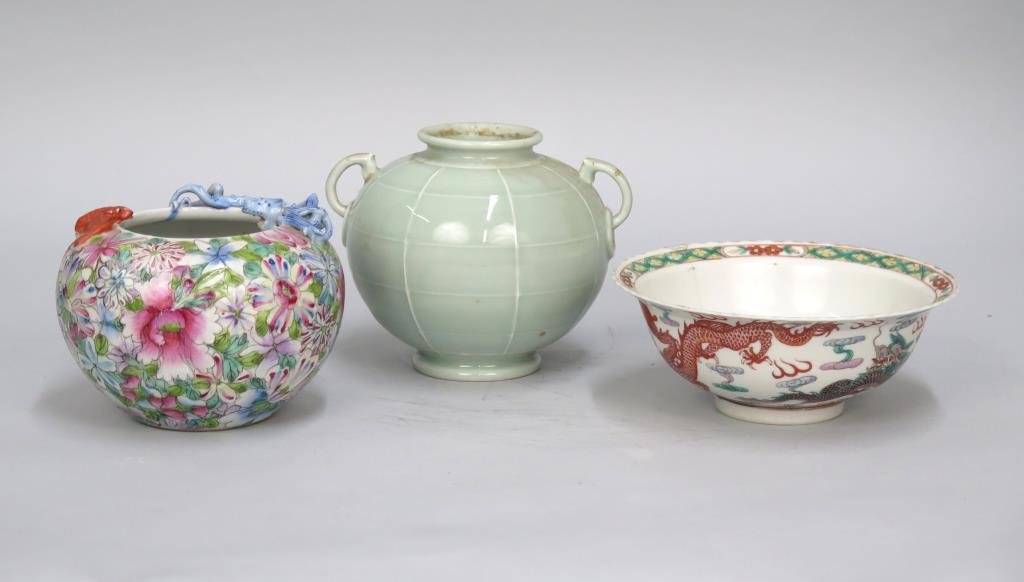 3 Chinese Porcelain Pieces (As Is) (1 of 7)